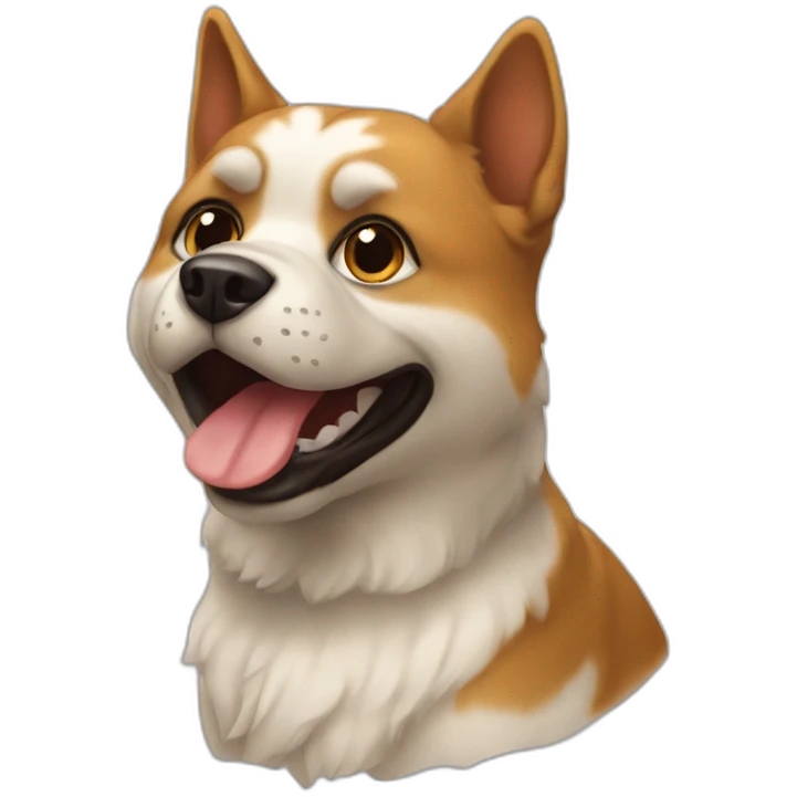 Chat sur un chien emoji