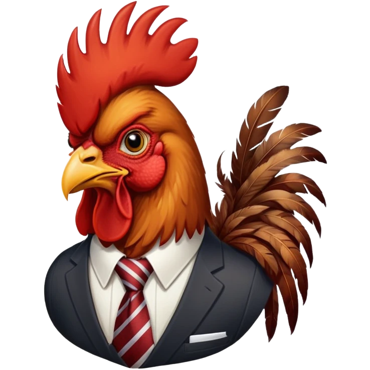 rooster wearing a necktie emoji