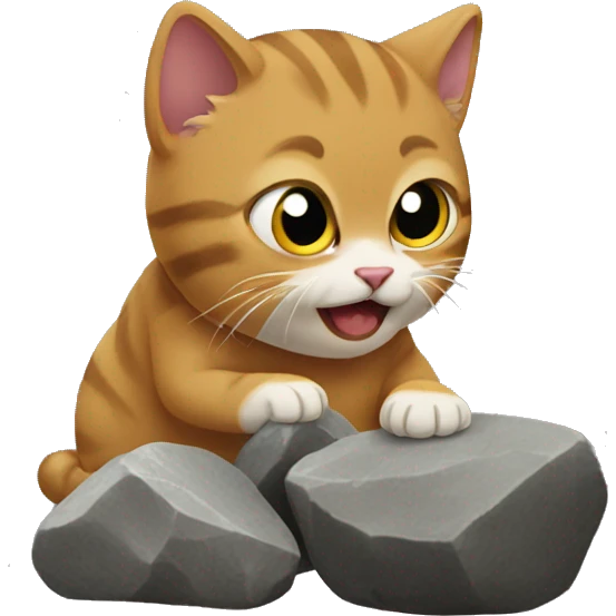 Cat eating rocks  emoji
