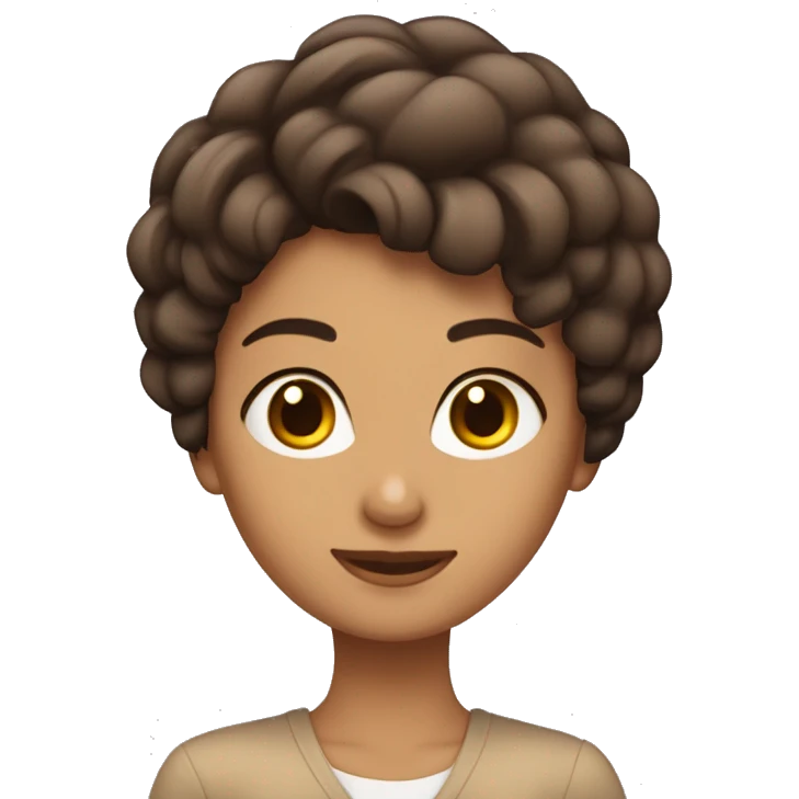 Chica morena con pelo lacio y que sea color café claro emoji