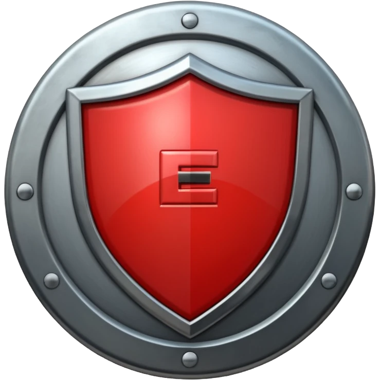 shield with a red E on it emoji