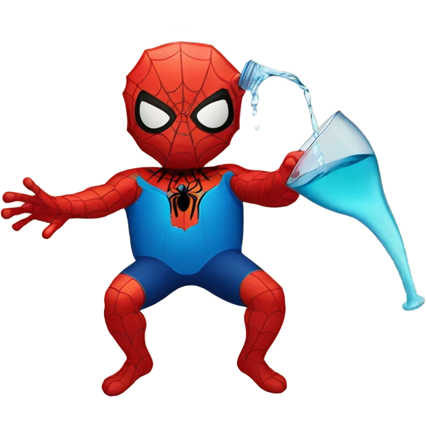 Spidermandrinking water emoji