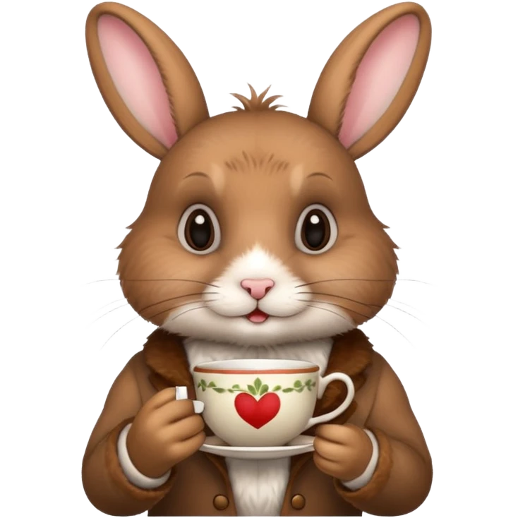 rabbit with tea emoji