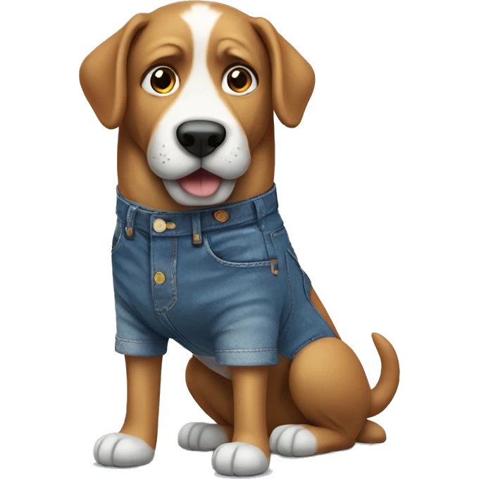 Giant dog wearing jeans emoji