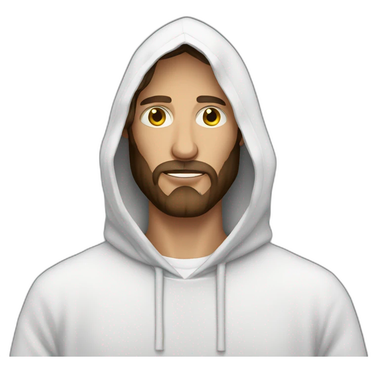 Jesus as a hacker with hoodie emoji
