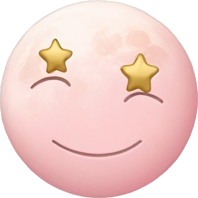Light pink moon with gold heart  emoji
