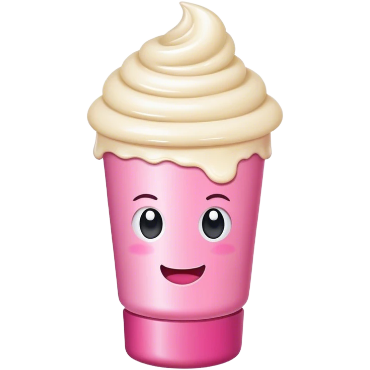 Esthetic pink tube cream emoji