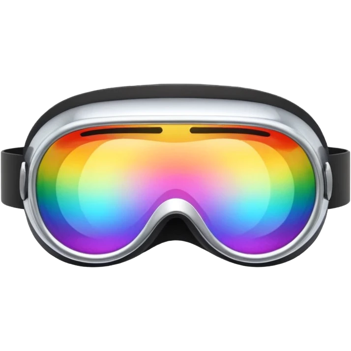silver simulation rainbow visor goggles emoji