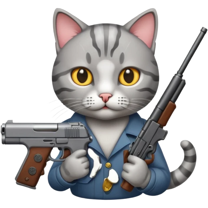 Cat with a gun emoji
