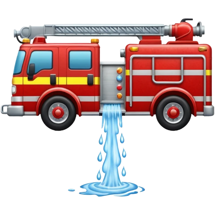 Fire truck throwing water emoji