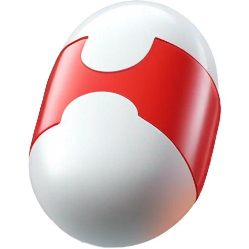 Very shiny full body pill capsule braun Japanese inspired Anpanman with big boots and antennae red and white colors only emoji