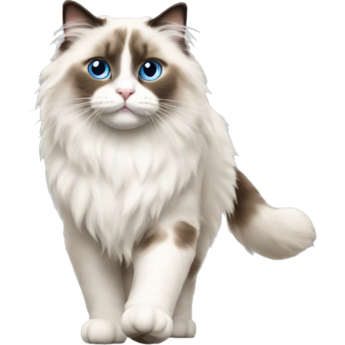 ragdoll cat PROUD WALK, walking, standing emoji