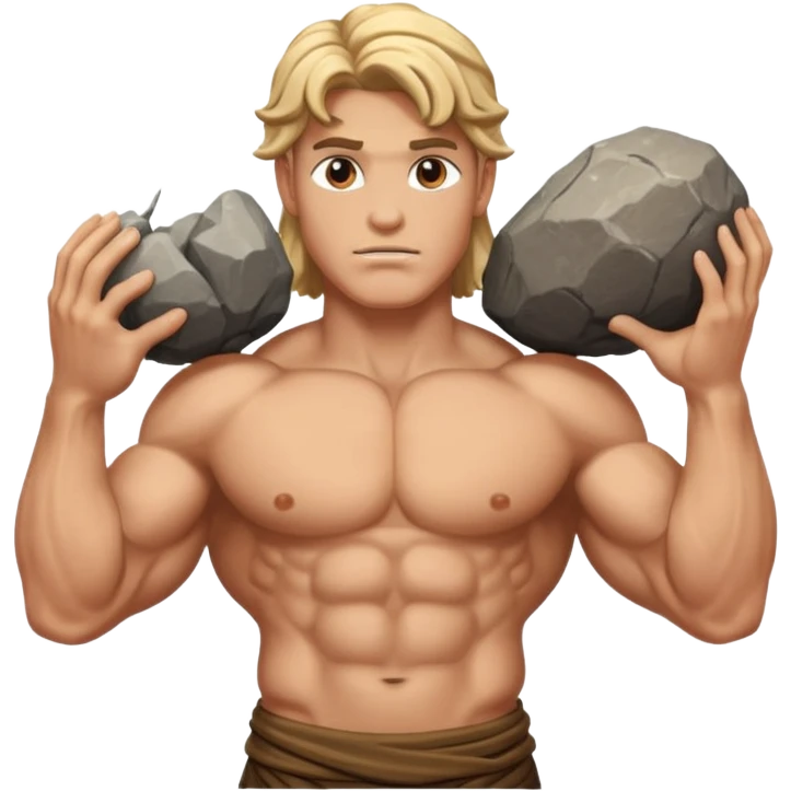 Atlas the greek god with a big rock  emoji