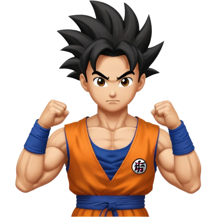 dragon ball gohan with his two fingers and arms facing right to fusion with trunks  emoji