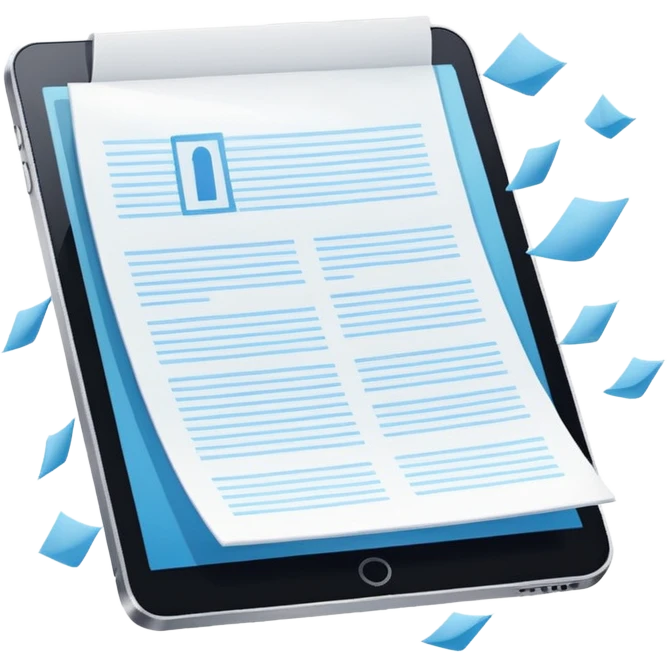 floating documents emoji