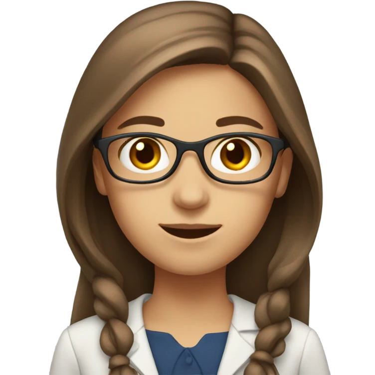 English teacher - girl with brown long hair emoji