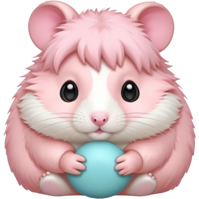 Pastel pink hamster emoji