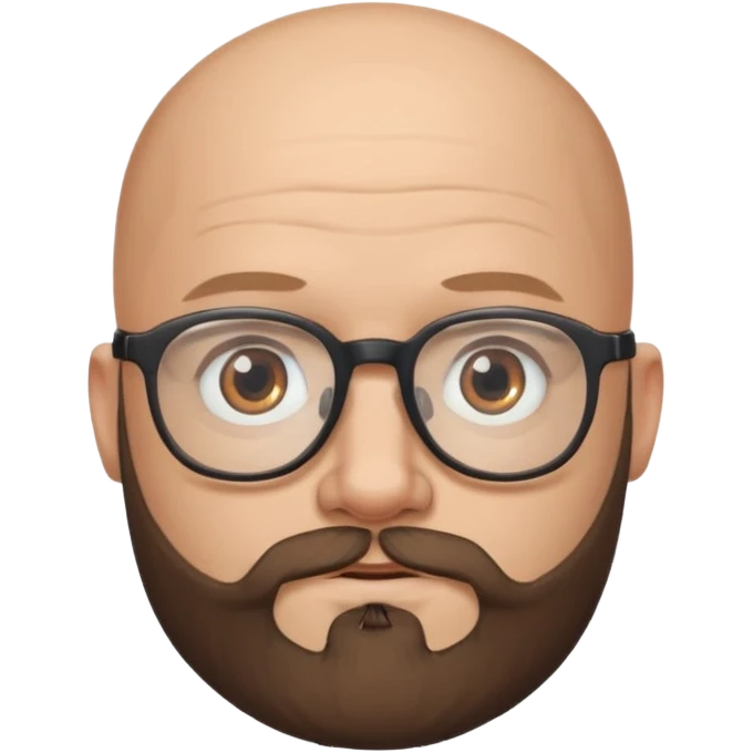 bearded bald man with eyeglasses emoji