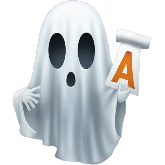 Ghost with sign saying AGHOST  emoji