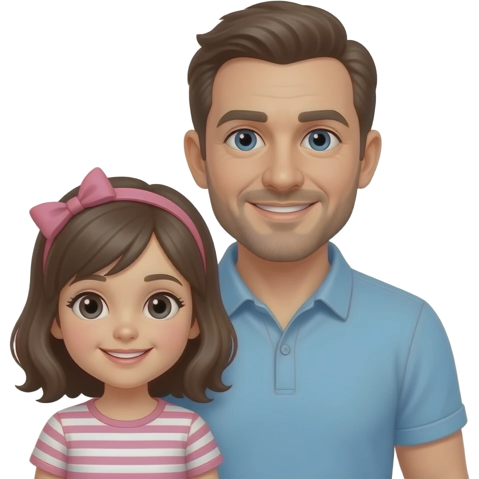 Papà calvo con la figlia emoji