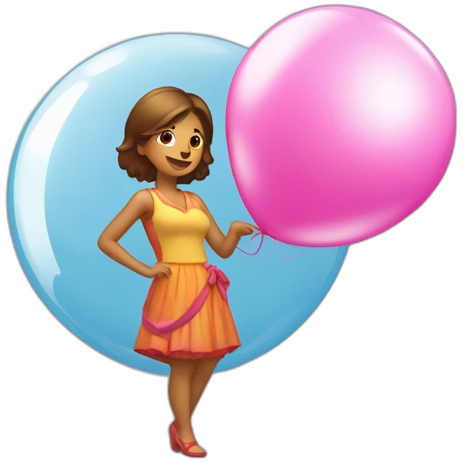 chica cubana enamorada sosteniendo un globo  emoji