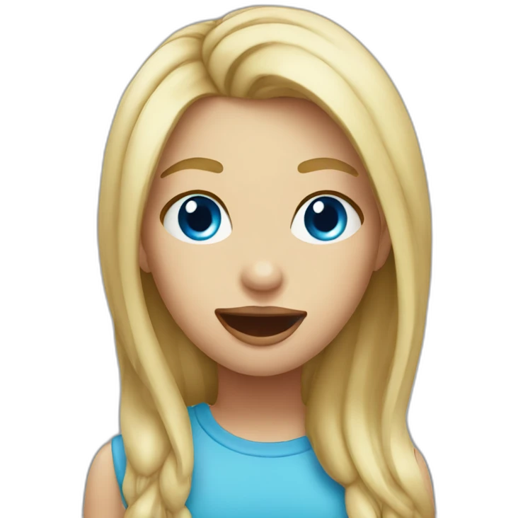 blond girl blue eyes sticking tongue out emoji