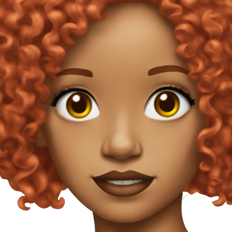 Rihanna with curly red hair emoji