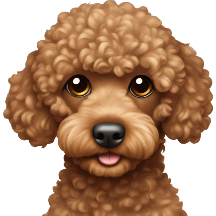 Brown toy poodle laying emoji