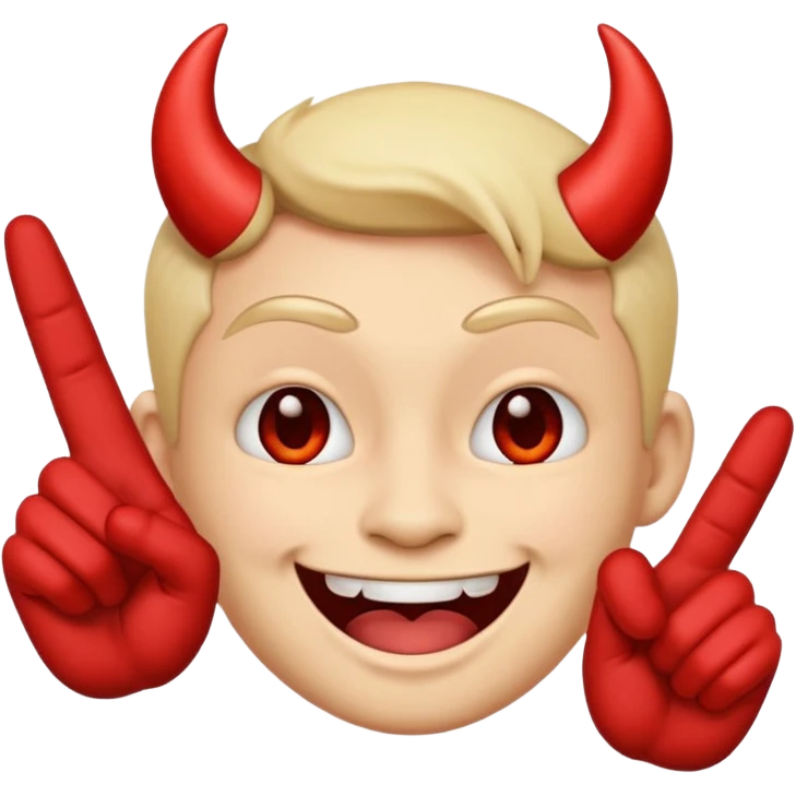 este emoji 😈 con unos dedos groseros 🖕🏽en los lados emoji
