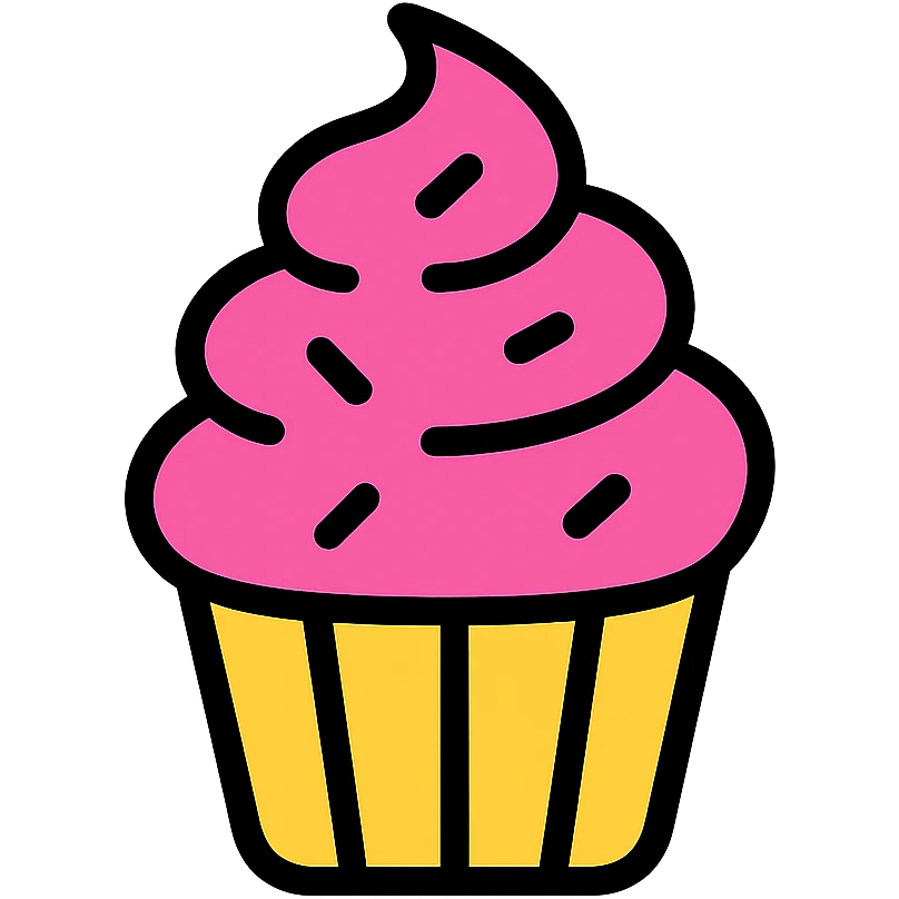 cupcake with pink icing emoji