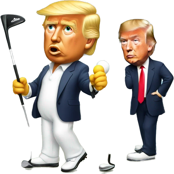 Donald trump with diddy playing golf emoji