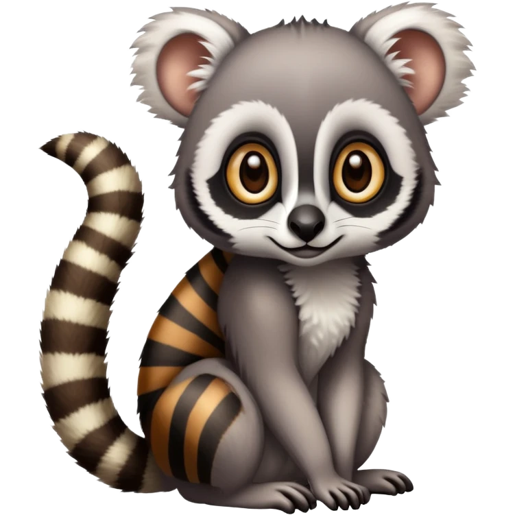 Madagascar lemur with big eyes emoji