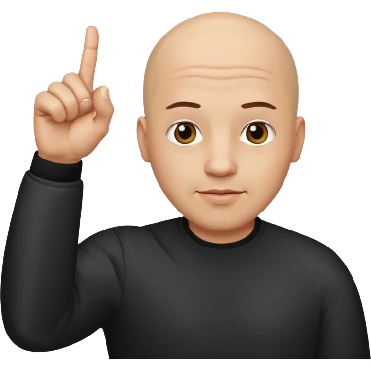 bald guy holding up one finger emoji