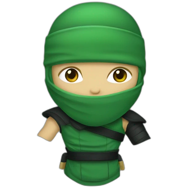 White ninja in a green armband emoji