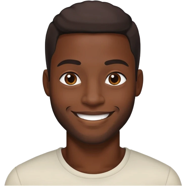 Black handsome guy smiling  emoji