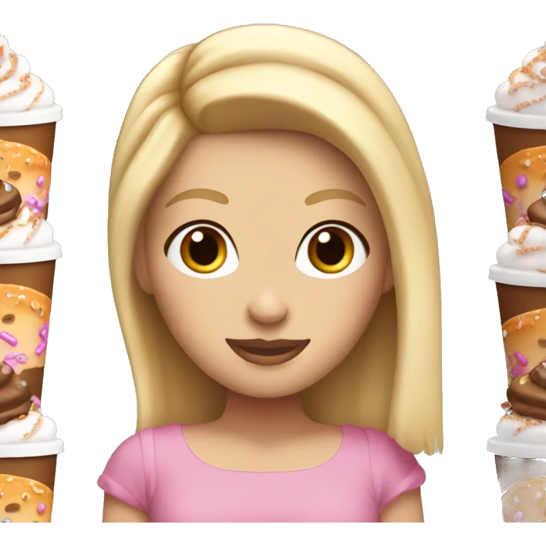 blonde white girl with tiara and dunkin cup emoji