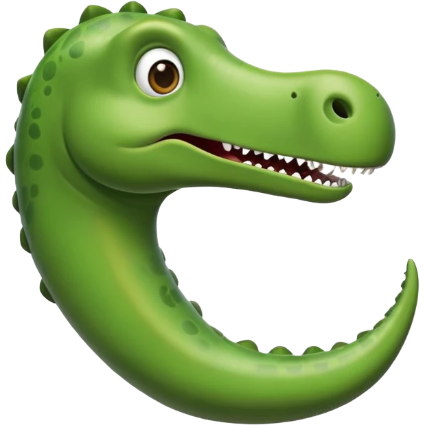 diplodocus emoji with long neck resembling a phallic shape, humorous facial expression emoji