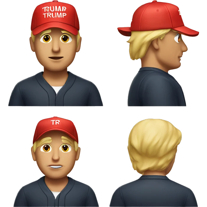 donald trump in a red baseball cap emoji