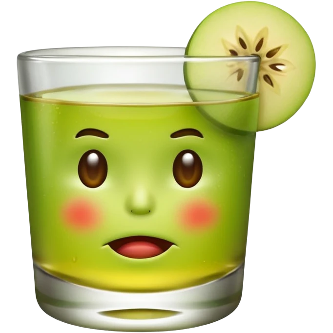 Apple emoji face drinking tequila with bored face emoji