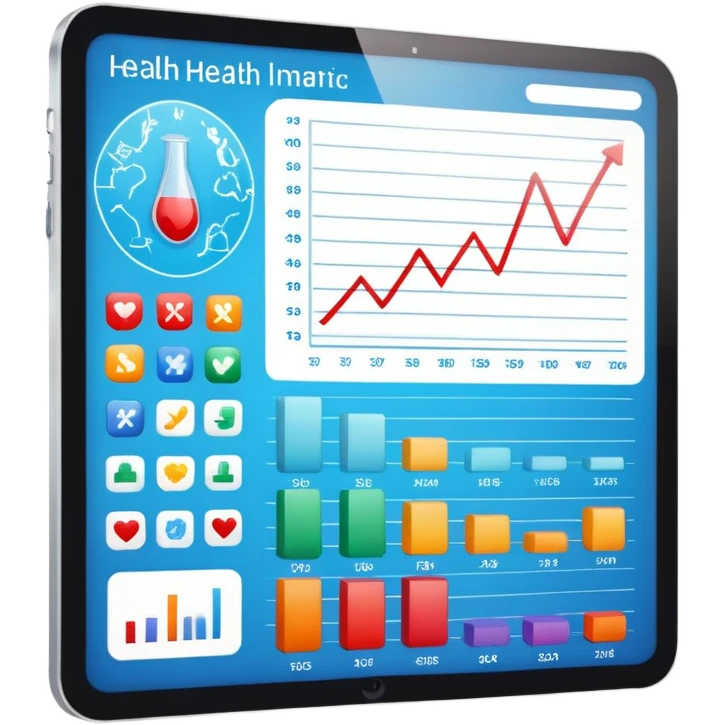 medical chart with digital data icons, representing health informatics emoji