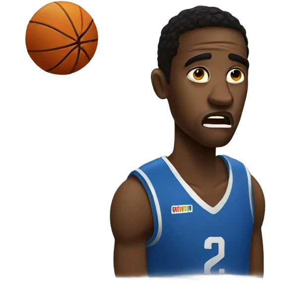 A crying basketball player Black man. emoji