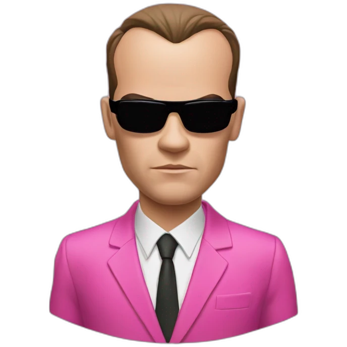 Agent Smith from the matrix in a pink suit emoji