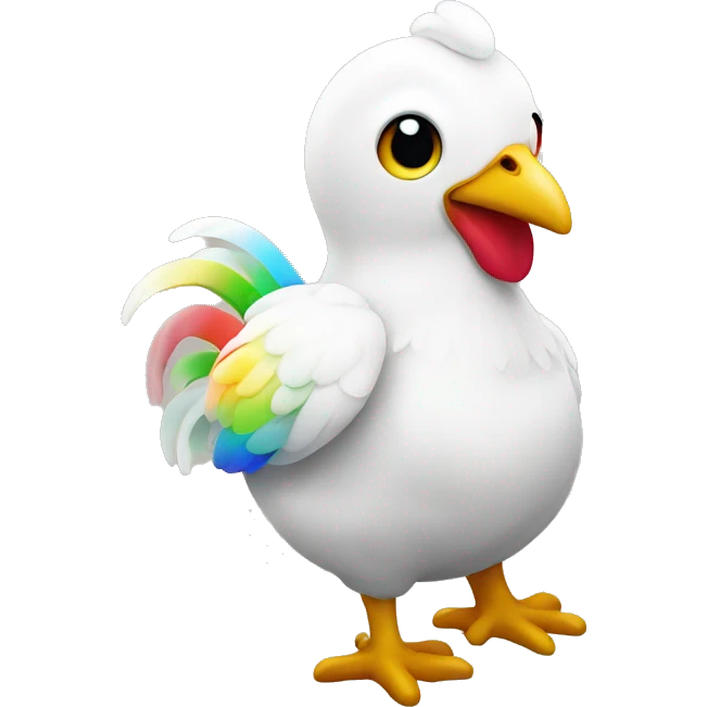 Pollito con colores del arcoiris emoji