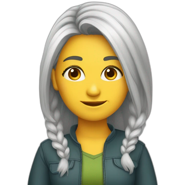 девушка анимешница садовница азиатка emoji