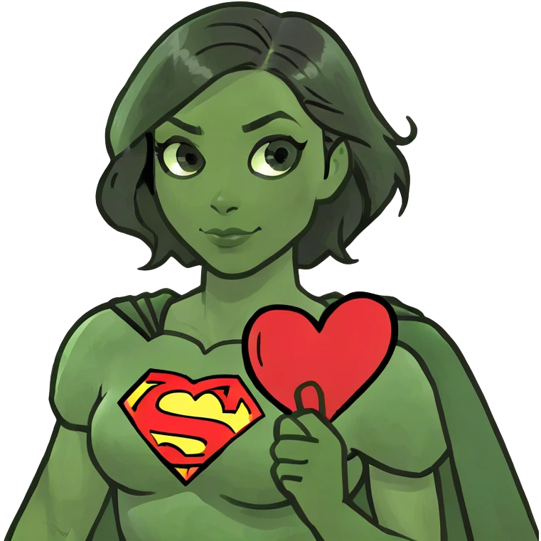 Black supergirl in love  emoji