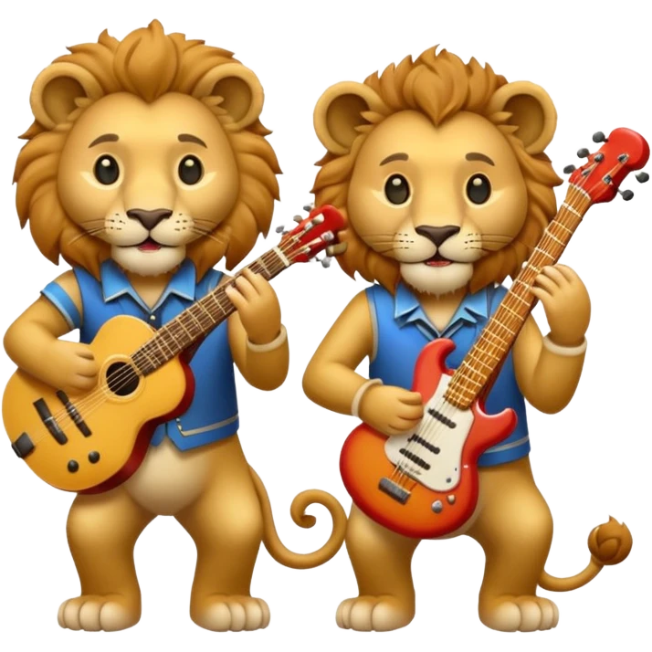 lion as Musicians emoji
