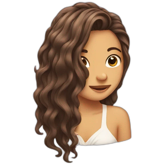 girl dries her hair emoji