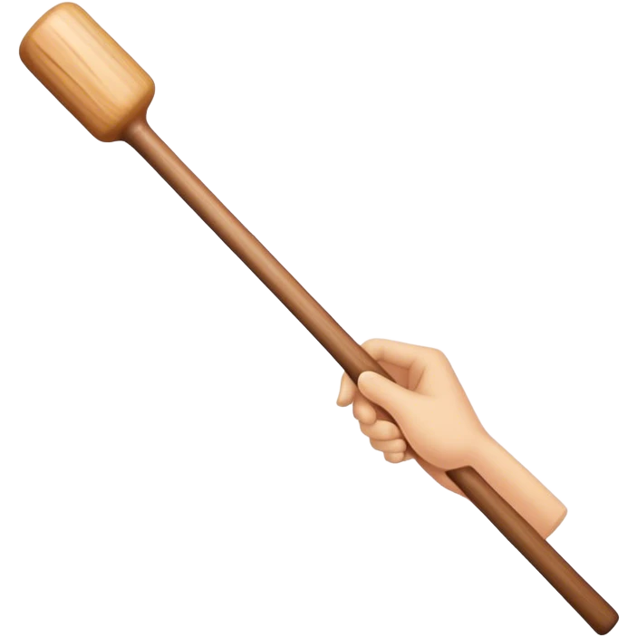 Hand holding Woodstick emoji