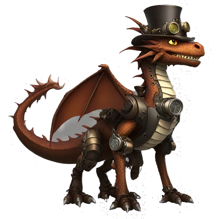 Steampunk Dragon full body emoji