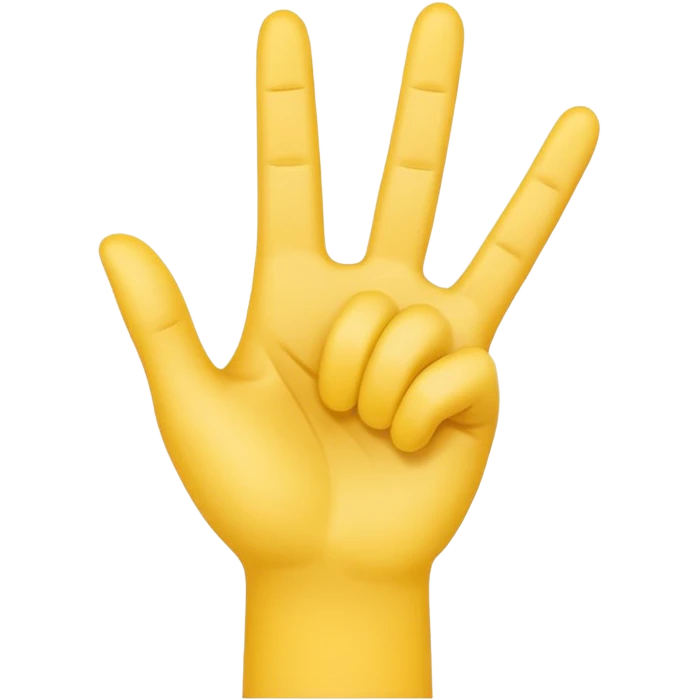 raised hand (stop gesture) but one finger up four finger down) yellow emoji style  emoji
